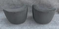 Vladimir Kagan Pair Scroll Corkscrew Dark Green Suede Swivel Lounge Chairs Mid Century - 3253862