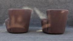 Vladimir Kagan Pair Vladimir Kagan Directional Nautilus Corkscrew Matching Grey Swivel Chairs - 3427872
