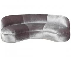 Vladimir Kagan Pair of Biomorphic Curved Velvet Sofas attr to Vladimir Kagan for Directional - 1061376