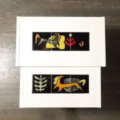 Vladimir Kagan Pair of Documented Off White Inset Tile Vladimir Kagan Nested Side Tables - 4514335