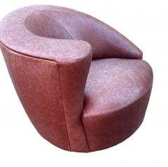 Vladimir Kagan Pair of Leather Mid Century Modern Swivel Lounge Chairs by Vladimir Kagan - 2896767
