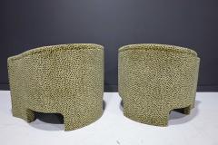 Vladimir Kagan Pair of Mid Century Modern Tub Chairs in Cheetah Print Velvet - 2115717