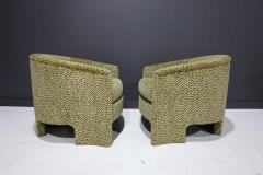 Vladimir Kagan Pair of Mid Century Modern Tub Chairs in Cheetah Print Velvet - 2115718