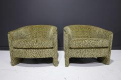 Vladimir Kagan Pair of Mid Century Modern Tub Chairs in Cheetah Print Velvet - 2115719