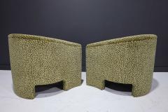 Vladimir Kagan Pair of Mid Century Modern Tub Chairs in Cheetah Print Velvet - 2115720