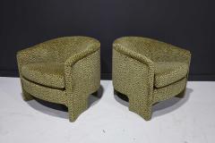 Vladimir Kagan Pair of Mid Century Modern Tub Chairs in Cheetah Print Velvet - 2115724