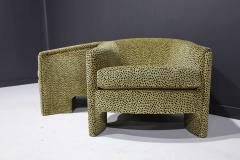 Vladimir Kagan Pair of Mid Century Modern Tub Chairs in Cheetah Print Velvet - 2115725