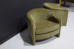 Vladimir Kagan Pair of Mid Century Modern Tub Chairs in Cheetah Print Velvet - 2115727