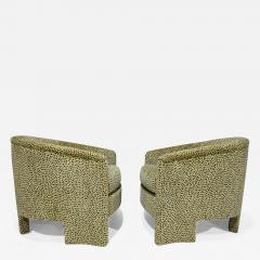 Vladimir Kagan Pair of Mid Century Modern Tub Chairs in Cheetah Print Velvet - 2119533