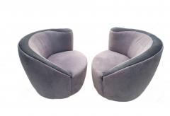 Vladimir Kagan Pair of Nautilus Grey Swivel Chairs attributed Vladimir Kagan Directional - 2998010