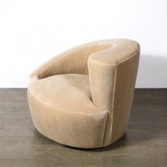 Vladimir Kagan Pair of Swiveling Nautilus Chairs by Vladimir Kagan in Luxe Camel Mohair - 4490086