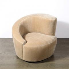 Vladimir Kagan Pair of Swiveling Nautilus Chairs by Vladimir Kagan in Luxe Camel Mohair - 4490087