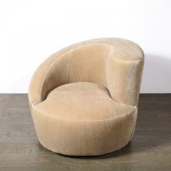 Vladimir Kagan Pair of Swiveling Nautilus Chairs by Vladimir Kagan in Luxe Camel Mohair - 4490088