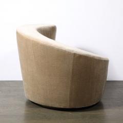 Vladimir Kagan Pair of Swiveling Nautilus Chairs by Vladimir Kagan in Luxe Camel Mohair - 4490091
