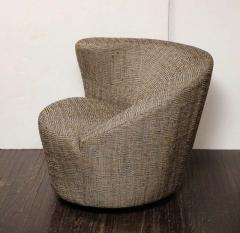 Vladimir Kagan Pair of Vintage Vladimir Kagan Style Swivel Chairs in Black and White Tweed - 2416346