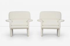 Vladimir Kagan Pair of Vladimir Attributed Lounge Chairs and Ottomans - 2434392