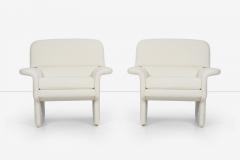 Vladimir Kagan Pair of Vladimir Attributed Lounge Chairs and Ottomans - 2434392