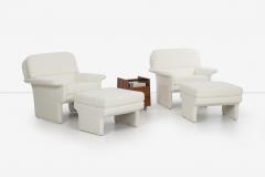 Vladimir Kagan Pair of Vladimir Attributed Lounge Chairs and Ottomans - 2434399