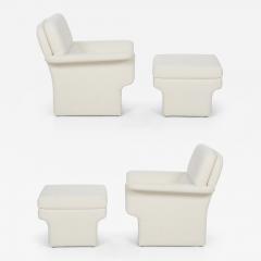 Vladimir Kagan Pair of Vladimir Attributed Lounge Chairs and Ottomans - 2436826