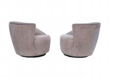 Vladimir Kagan Pair of Vladimir Kagan Corkscrew Lounge Swivel Chairs for Directional - 1817090