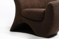 Vladimir Kagan Pair of Vladimir Kagan Hurricane Lounge Chairs in New Chocolate Brown Boucl  - 4621224