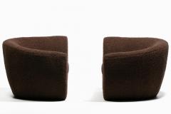 Vladimir Kagan Pair of Vladimir Kagan Hurricane Lounge Chairs in New Chocolate Brown Boucl  - 4621225