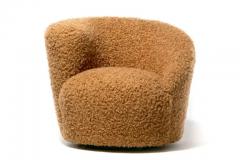 Vladimir Kagan Pair of Vladimir Kagan Nautilus Swivel Chairs with Custom Ottomans - 3219091