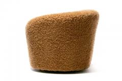 Vladimir Kagan Pair of Vladimir Kagan Nautilus Swivel Lounge Chairs and Ottoman in Curly Camel - 3147072