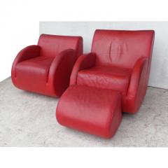 Vladimir Kagan Pair of Vladimir Kagan Rock Star His and Her Lounge Chairs and Ottoman - 2249618