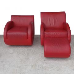 Vladimir Kagan Pair of Vladimir Kagan Rock Star His and Her Lounge Chairs and Ottoman - 2309212