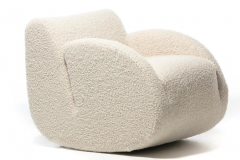 Vladimir Kagan Pair of Vladimir Kagan Rockstar Rocker Lounge Chairs in Ivory Boucl c 1990 - 2689870