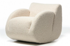 Vladimir Kagan Pair of Vladimir Kagan Rockstar Rocker Lounge Chairs in Ivory Boucl c 1990 - 2689883