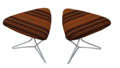 Vladimir Kagan Pair of Vladimir Kagan Tripod Stools Ottomans Footchair Vanity Chairs - 1775655
