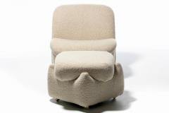 Vladimir Kagan Pair of Vladimir Kagan for Directional Swivel Chairs and Ottoman in Ivory Boucl  - 2630015