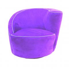 Vladimir Kagan Purple Corkscrew Swivel Lounge Chair - 2380614