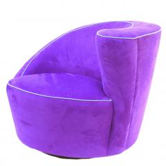 Vladimir Kagan Purple Corkscrew Swivel Lounge Chair - 2380616