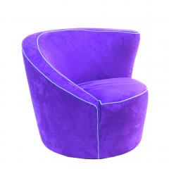Vladimir Kagan Purple Corkscrew Swivel Lounge Chair - 2380621