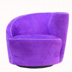Vladimir Kagan Purple Corkscrew Swivel Lounge Chair - 2380622