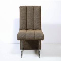 Vladimir Kagan Rare Set of 4 Signed Vladimir Kagan Channeled Clos Chairs in Holly Hunt Fabric - 2092984