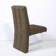 Vladimir Kagan Rare Set of 4 Signed Vladimir Kagan Channeled Clos Chairs in Holly Hunt Fabric - 2092996