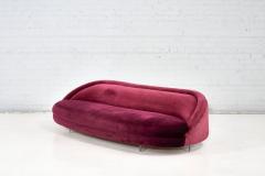 Vladimir Kagan Rasberry Silk Velvet Sofa 1960 - 2529446