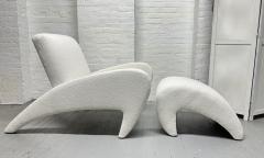 Vladimir Kagan Sculptural Lounge Chair with Matching Ottoman in Boucle - 3475483