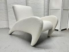Vladimir Kagan Sculptural Lounge Chair with Matching Ottoman in Boucle - 3475485