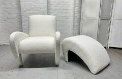 Vladimir Kagan Sculptural Lounge Chair with Matching Ottoman in Boucle - 3475487