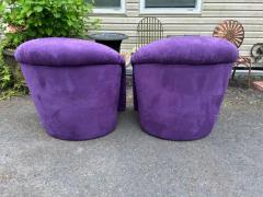 Vladimir Kagan Sensational Pair Vladimir Kagan Sculptural Ultra suede Upholstered Lounge Chairs - 3983003