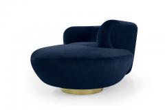 Vladimir Kagan Serpentine Sofa by Vladimir Kagan in Navy Royal Alpaca - 1334373