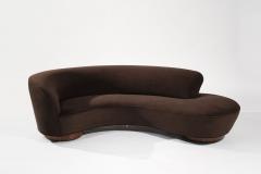 Vladimir Kagan Serpentine Sofa in Chocolate Velvet by Vladimir Kagan C 1970s - 3590248
