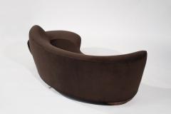 Vladimir Kagan Serpentine Sofa in Chocolate Velvet by Vladimir Kagan C 1970s - 3590251