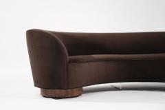 Vladimir Kagan Serpentine Sofa in Chocolate Velvet by Vladimir Kagan C 1970s - 3590253