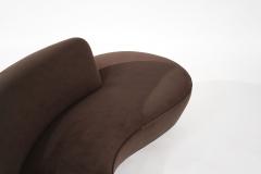 Vladimir Kagan Serpentine Sofa in Chocolate Velvet by Vladimir Kagan C 1970s - 3590255